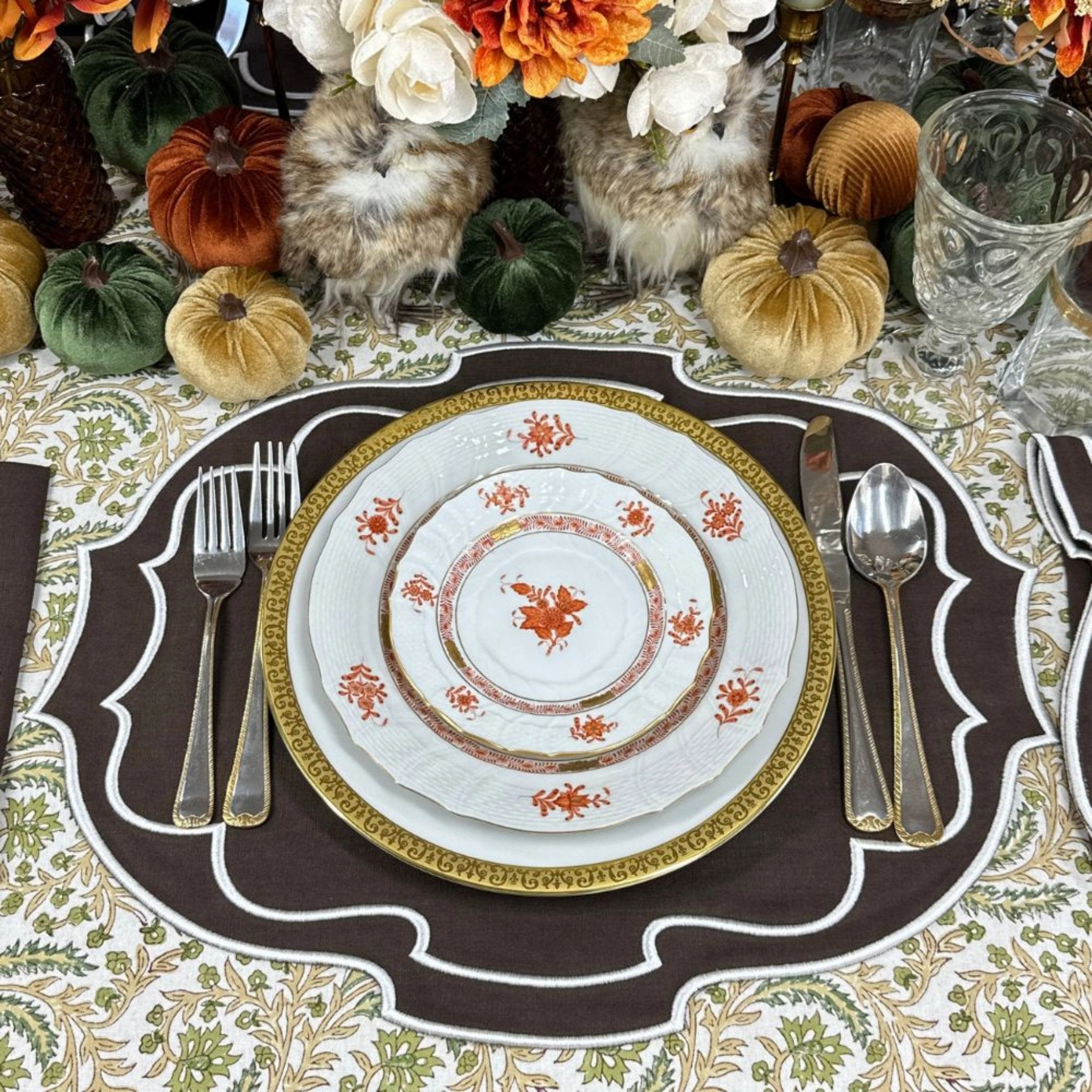 Studio Collection Belle Placemat in Cocoa, Set of 4