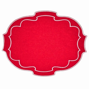 Studio Collection Belle Placemat in Red, Set of 4 mini desktop sculpture