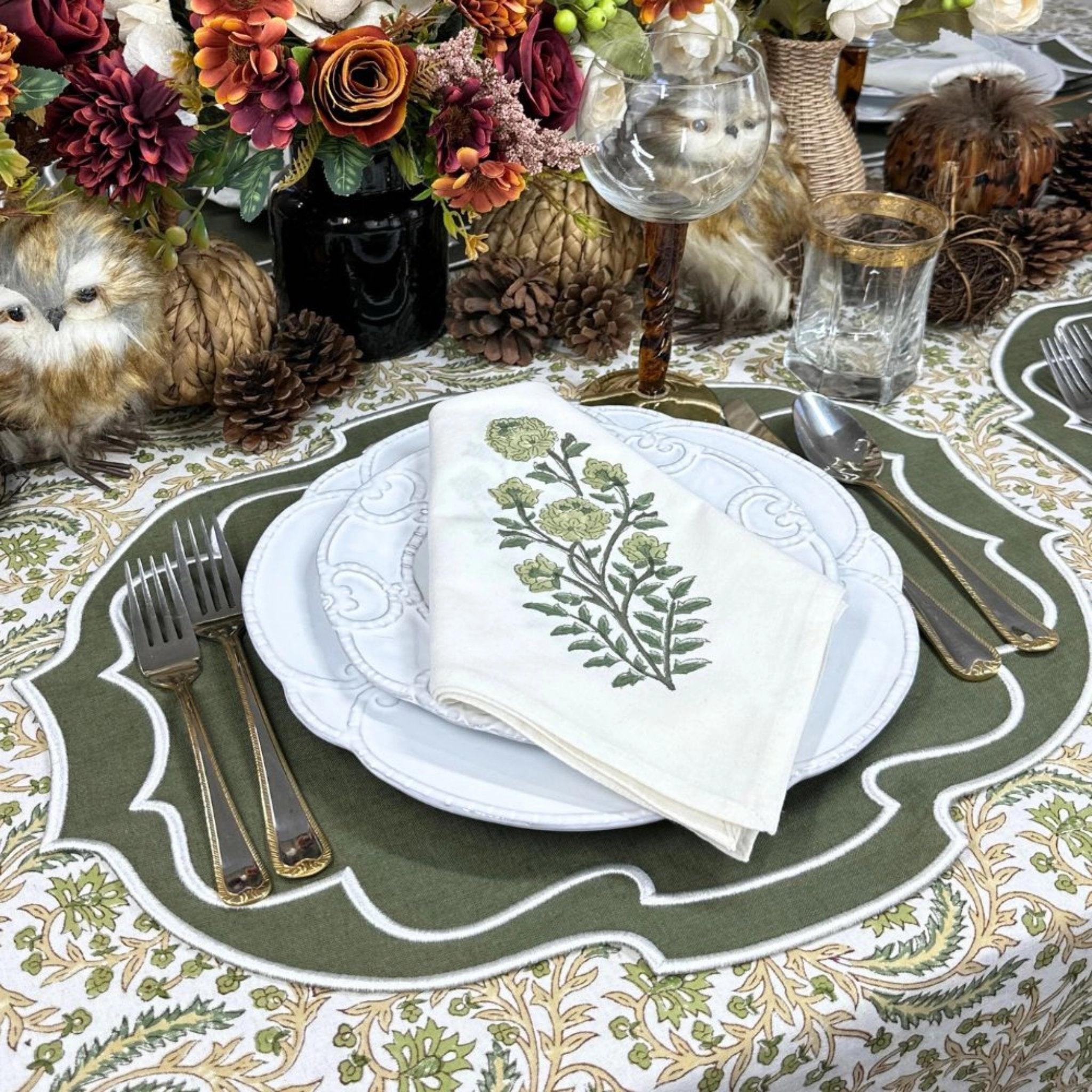 Studio Collection Belle Placemat in Sage, Set of 4