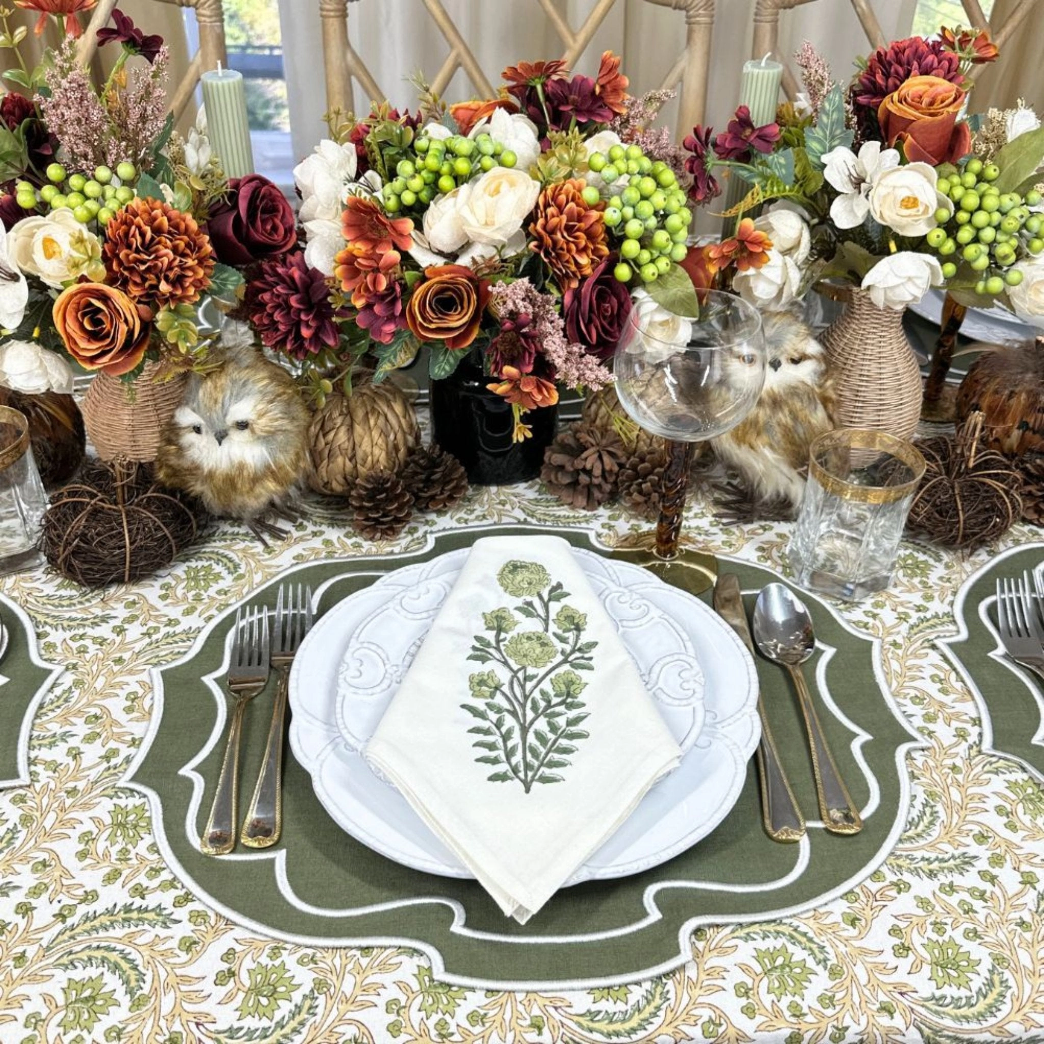 Studio Collection Belle Placemat in Sage, Set of 4