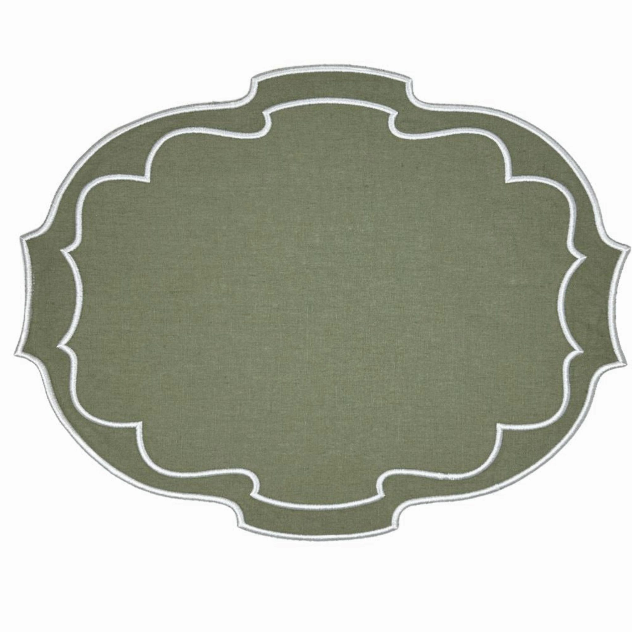 Studio Collection Belle Placemat in Sage, Set of 4 mini desktop sculpture