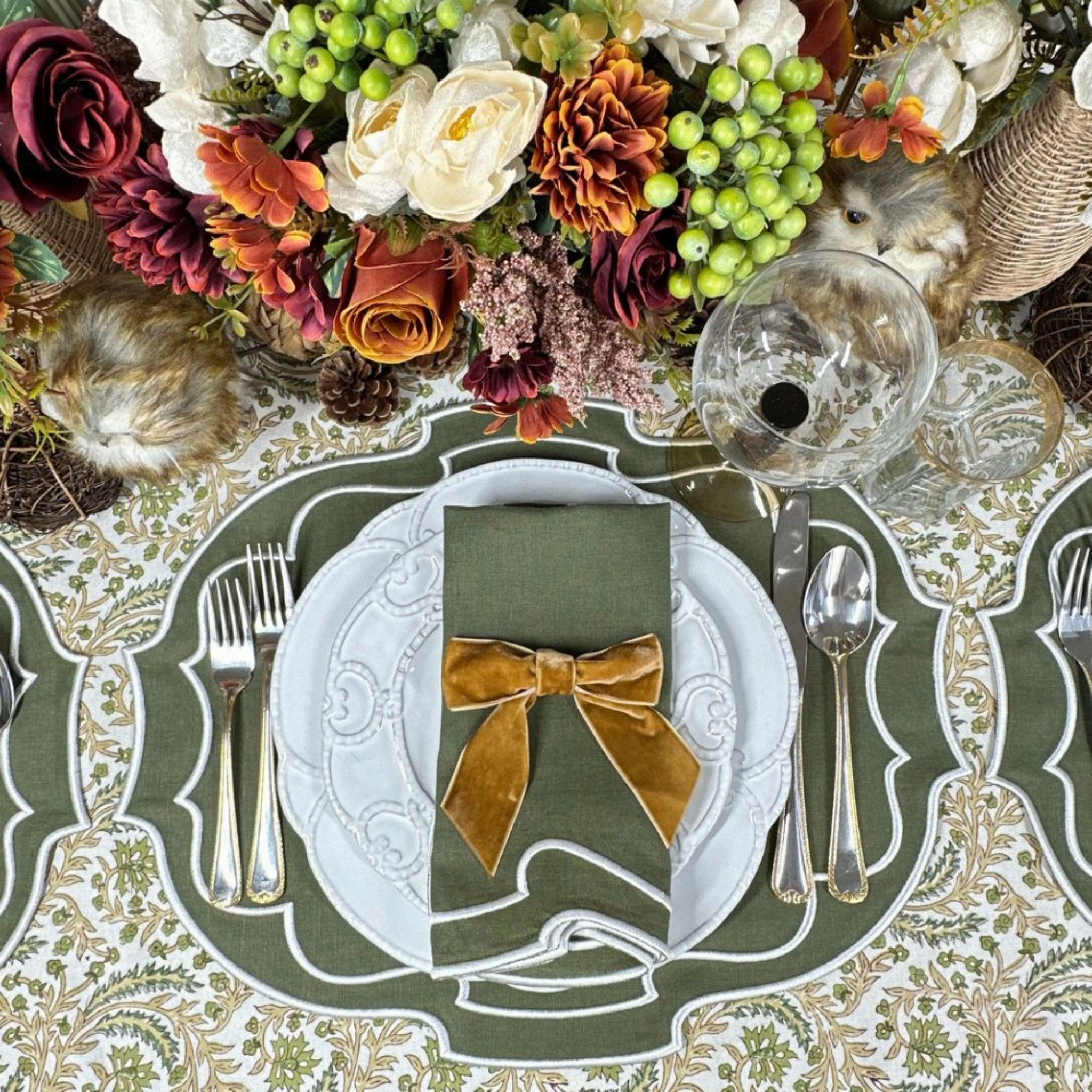 Studio Collection Belle Placemat in Sage, Set of 4