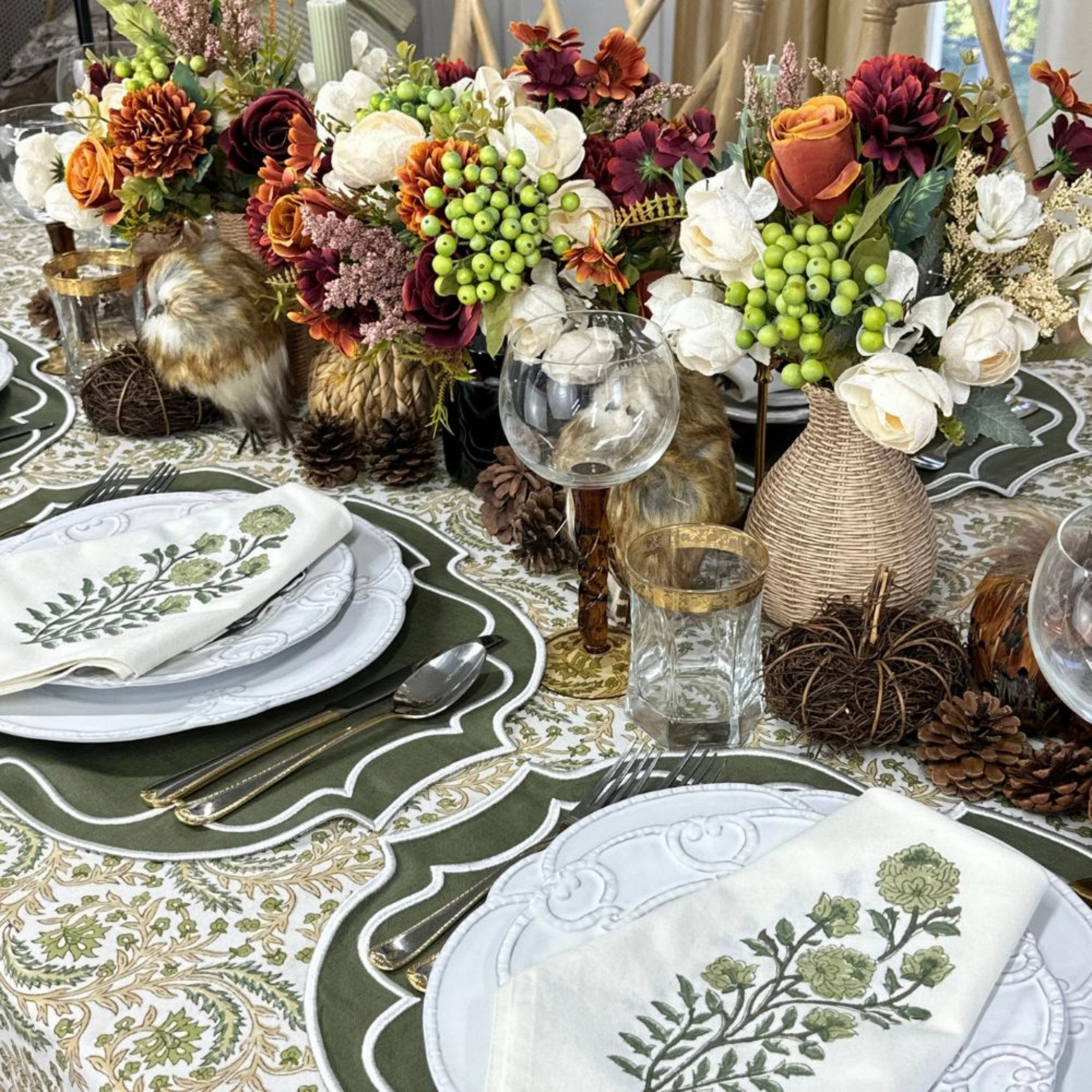 Studio Collection Belle Placemat in Sage, Set of 4