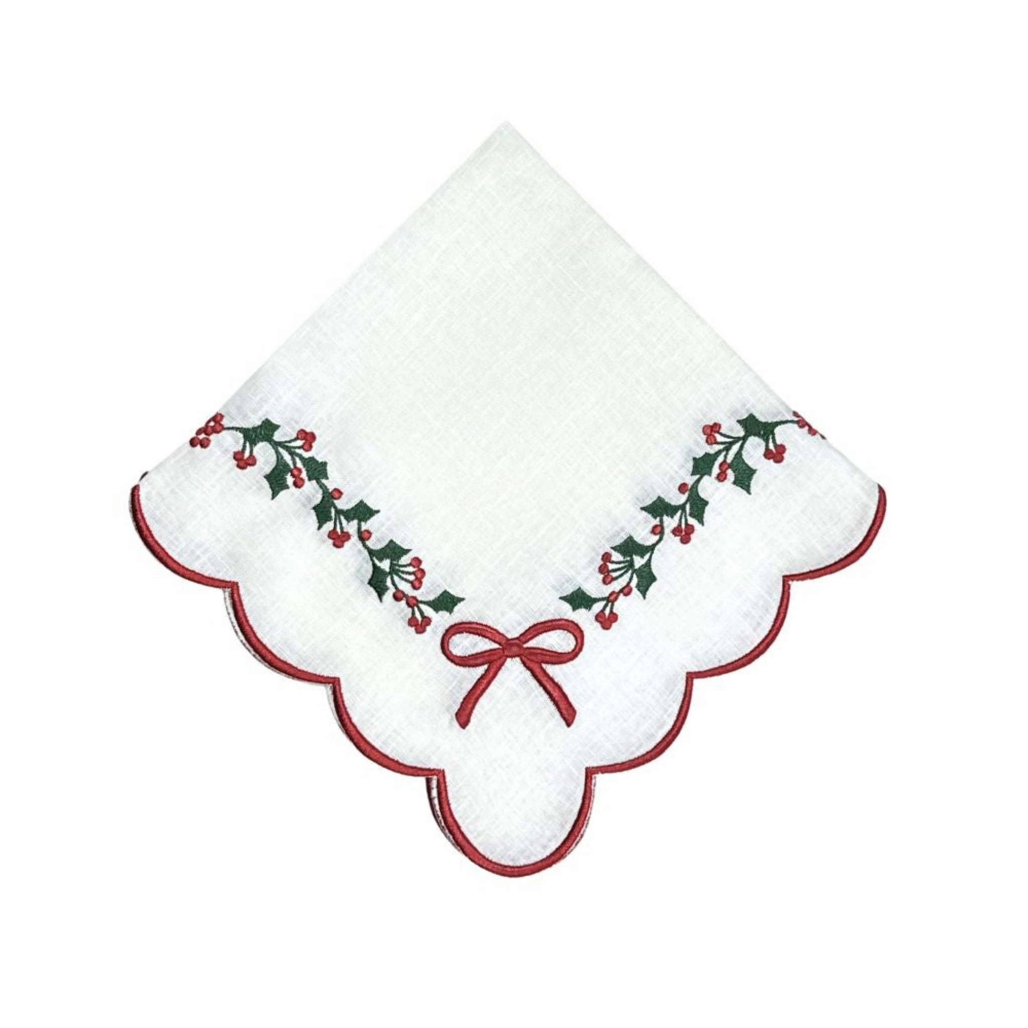Studio Collection: Holly & Bows Napkin, Set of 4 mini desktop sculpture