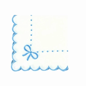 Studio Collection: Juliet Bows Napkins in Linen in White/Blue, Set of 4 mini desktop sculpture