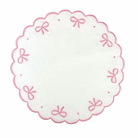 Studio Collection Juliet Bows Placemats in Linen White/Pink mini desktop sculpture