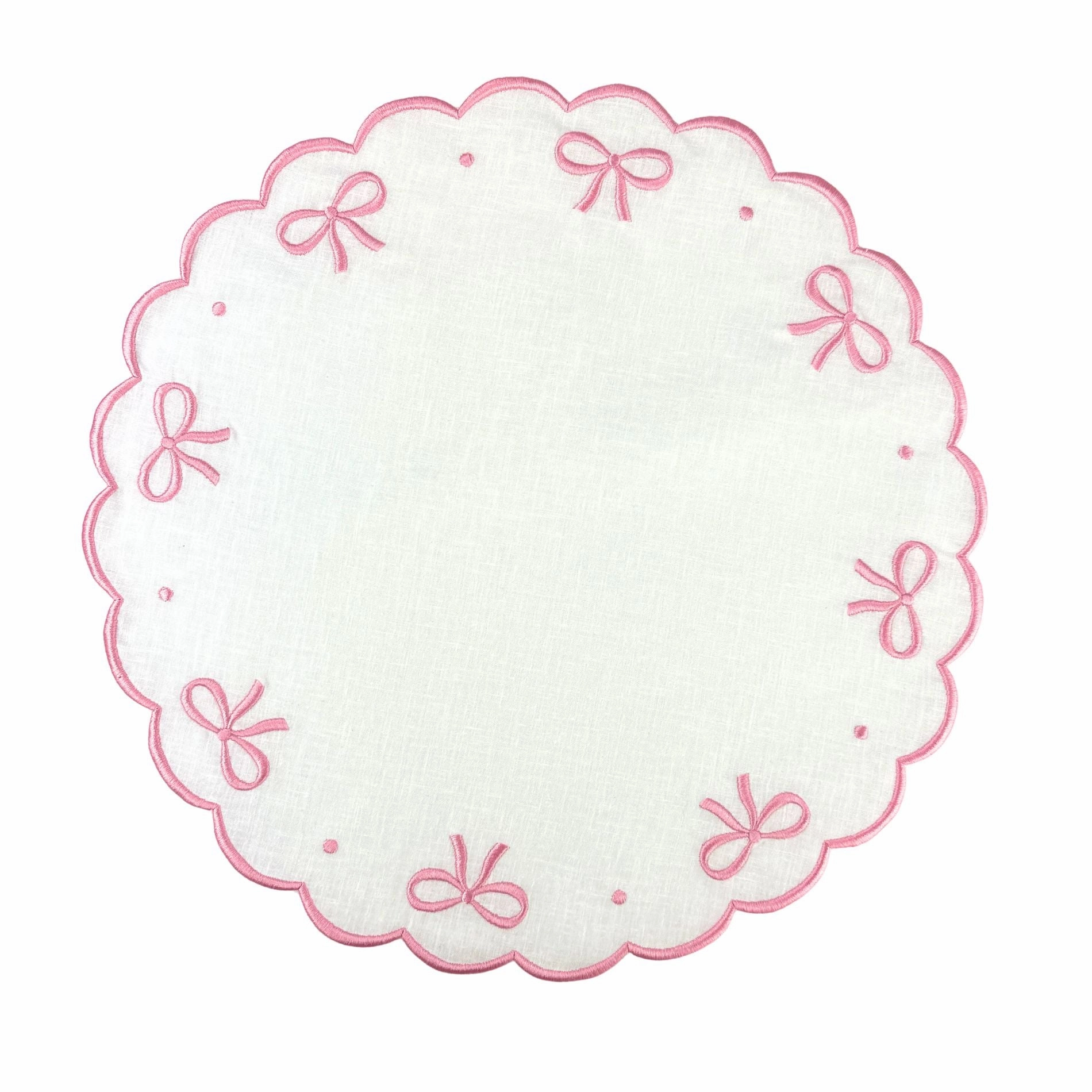 Studio Collection Juliet Bows Placemats in Linen White/Pink mini desktop sculpture