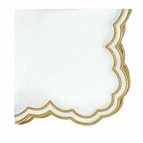 Studio Collection Lillian Napkin in White/Gold, Set of 4 cute desktop display