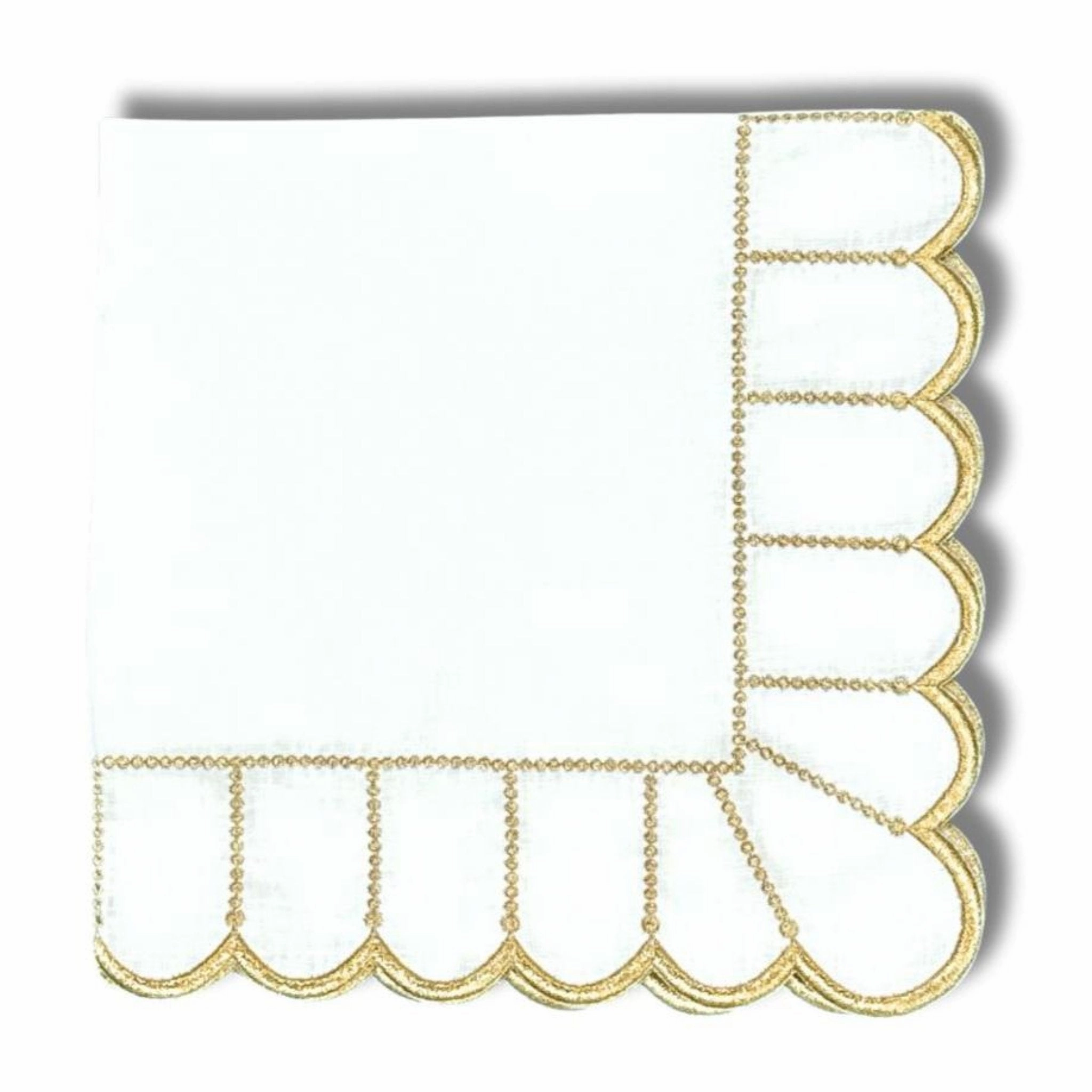 Studio Collection Linen Pippa Napkin in White/Gold, Set of 4 mini desktop sculpture