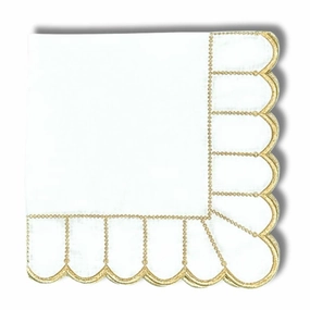 Studio Collection Linen Pippa Napkin in White/Gold, Set of 4 cute desktop display