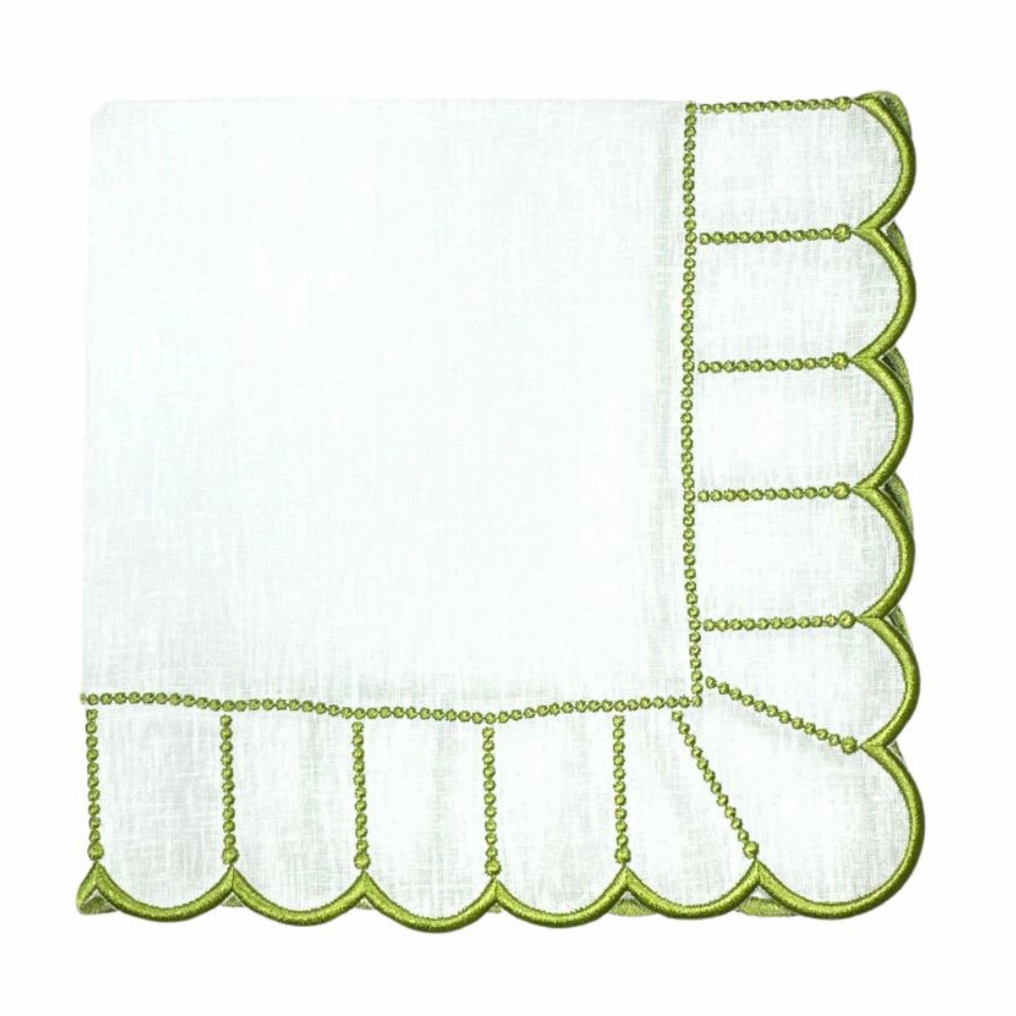 Studio Collection Linen Pippa Napkin in White/Green, Set of 4 mini desktop sculpture