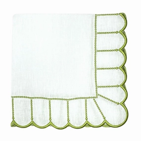 Studio Collection Linen Pippa Napkin in White/Green, Set of 4 mini desktop sculpture