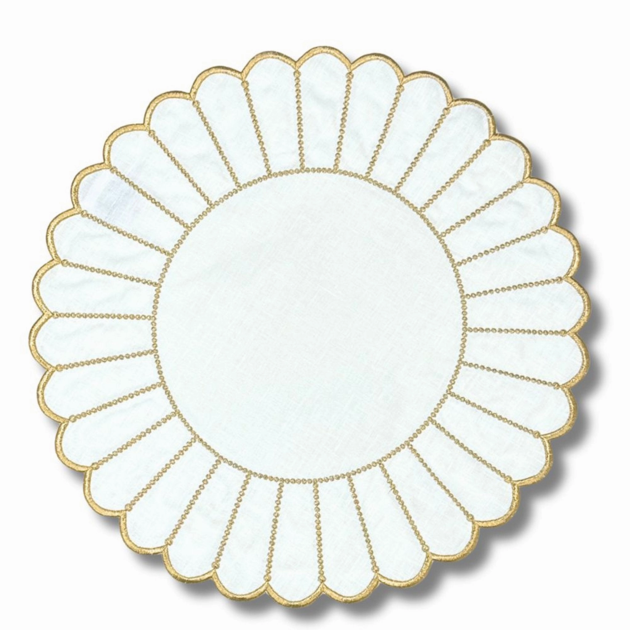 Studio Collection Linen Pippa Placemat in White/Gold, Set of 4 cute desktop display