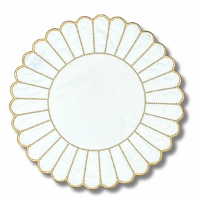 Studio Collection Linen Pippa Placemat in White/Gold, Set of 4 mini desktop sculpture