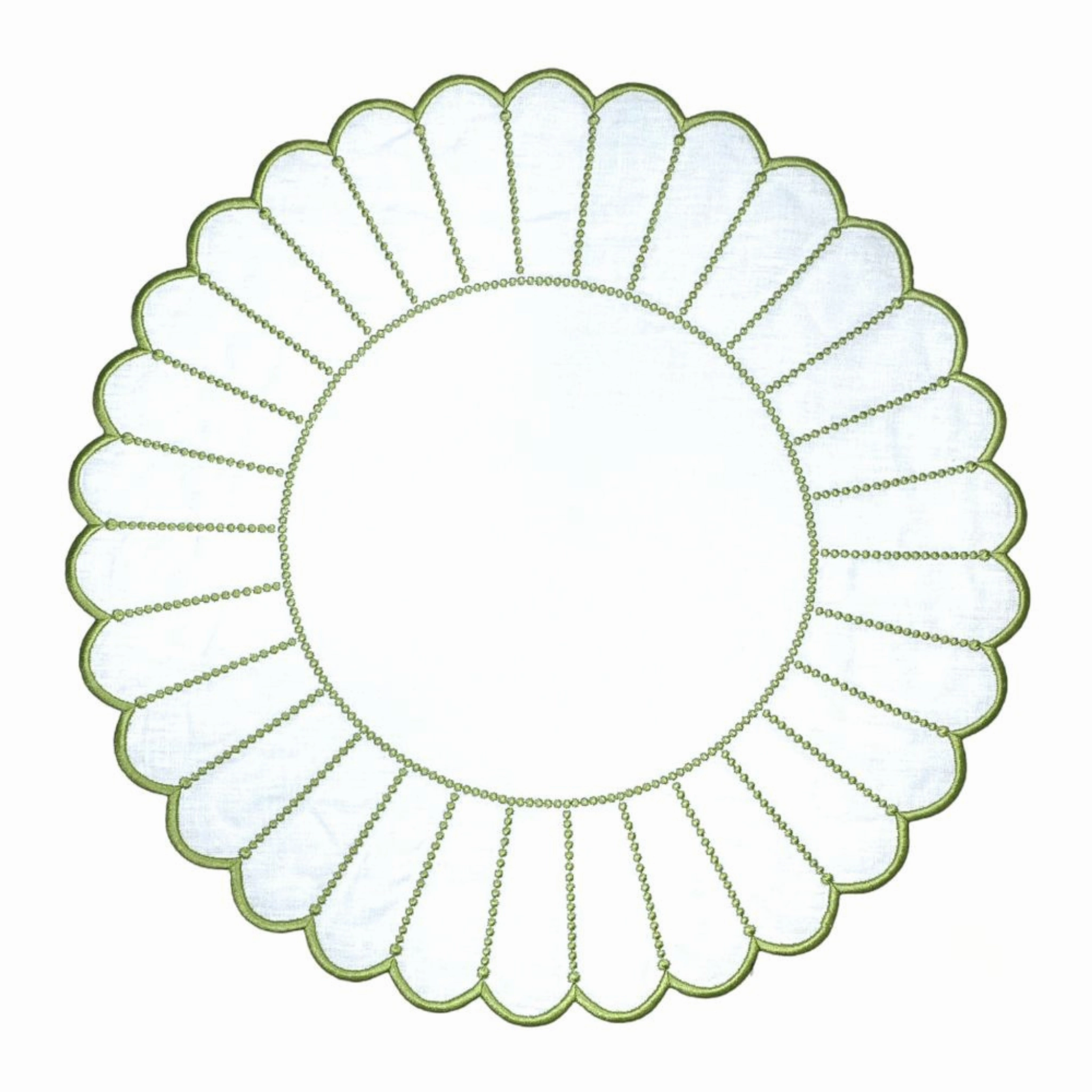 Studio Collection Linen Pippa Placemat in White/Green, Set of 4 cute desktop display