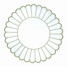 Studio Collection Linen Pippa Placemat in White/Green, Set of 4 mini desktop sculpture
