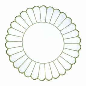 Studio Collection Linen Pippa Placemat in White/Green, Set of 4 cute desktop display