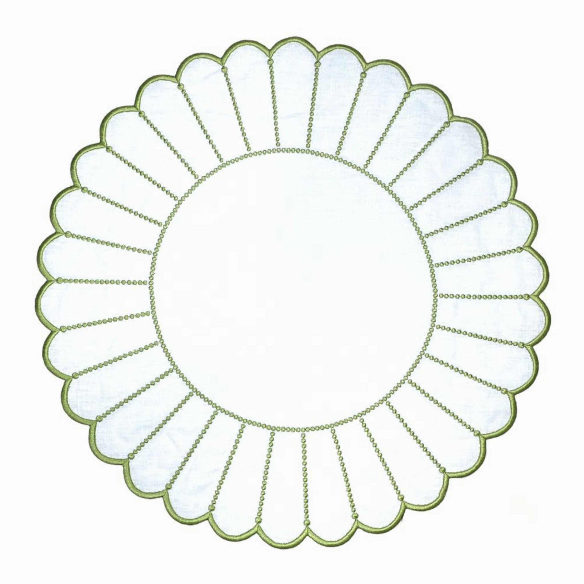 Studio Collection Linen Pippa Placemat in White/Green, Set of 4 mini desktop sculpture