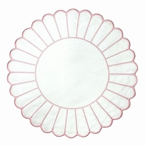 Studio Collection Linen Pippa Placemat in White/Pink, Set of 4 mini desktop sculpture
