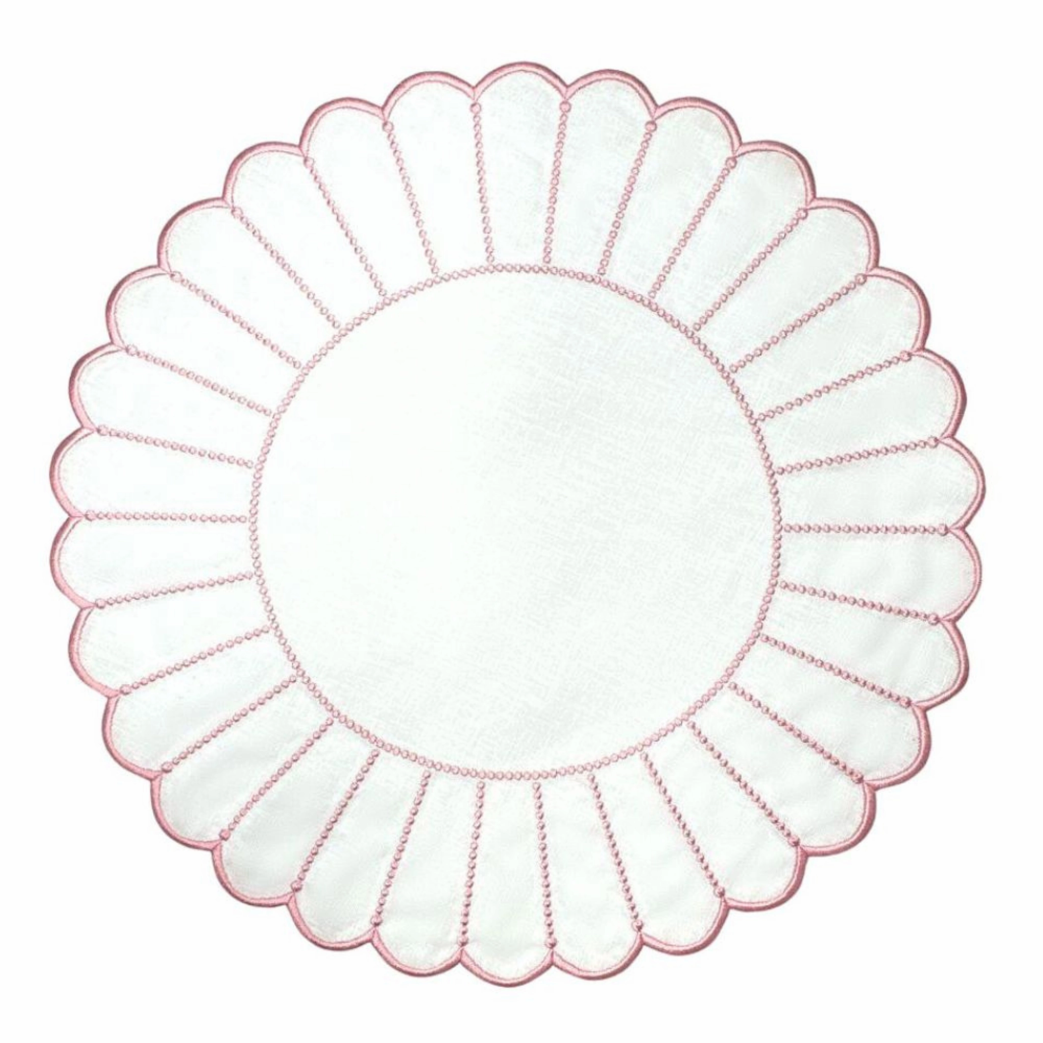 Studio Collection Linen Pippa Placemat in White/Pink, Set of 4 mini desktop sculpture