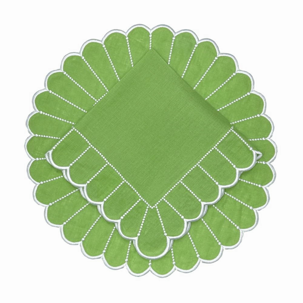 Studio Collection Pippa Napkin in Green/White, Set of 4