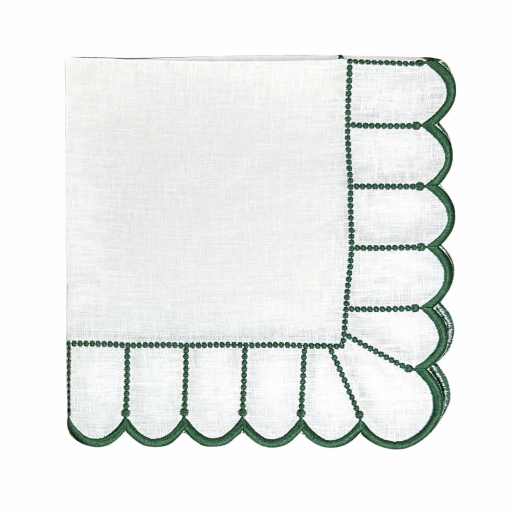 Studio Collection: Pippa Napkin in White/Dark Green, Set of 4 cute desktop display