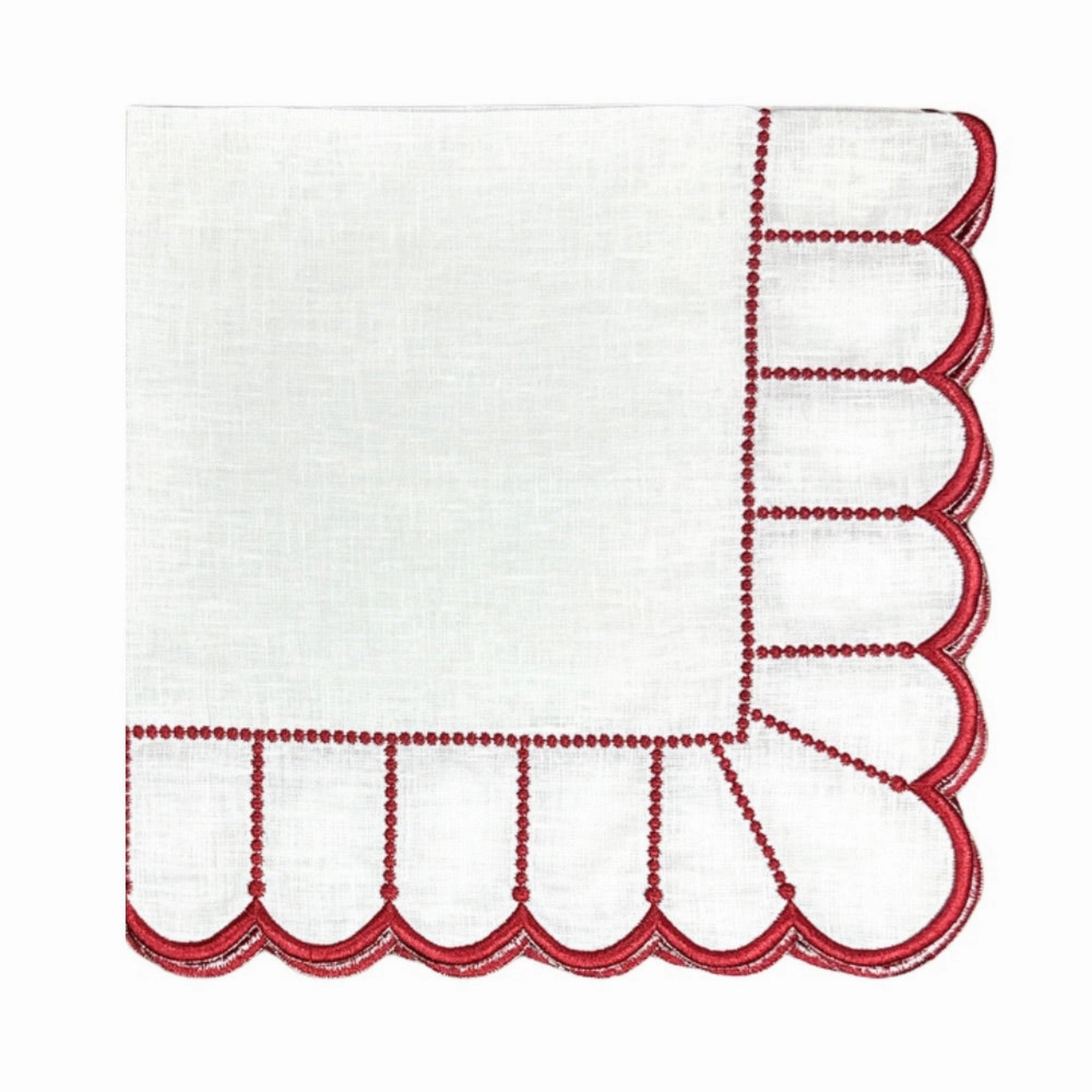 Studio Collection: Pippa Napkin in White/Red, Set of 4 cute desktop display