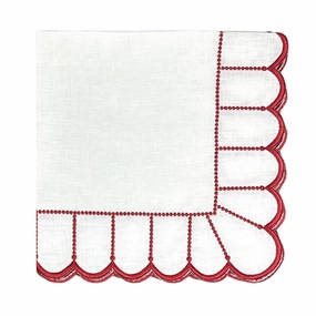 Studio Collection: Pippa Napkin in White/Red, Set of 4 mini desktop sculpture