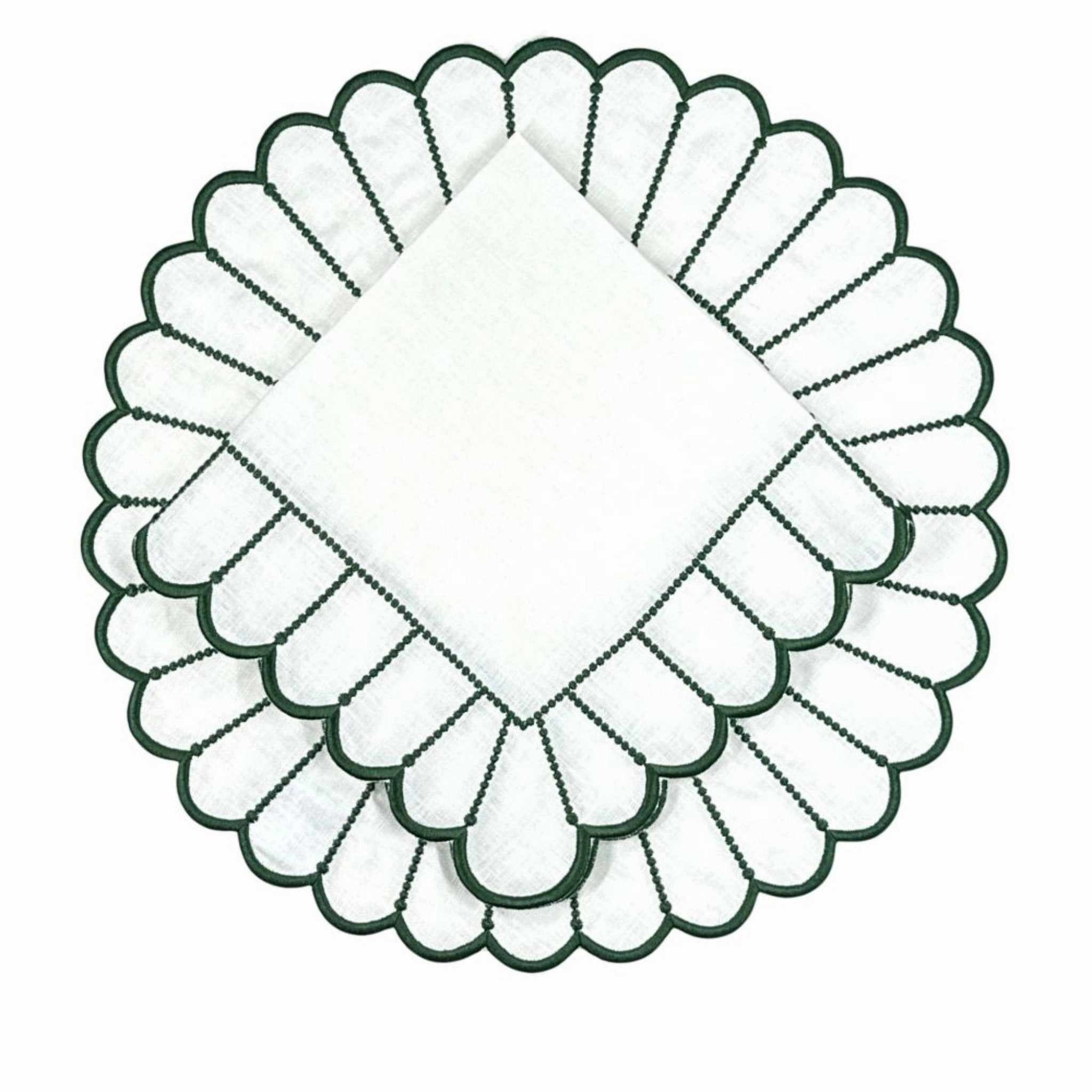 Studio Collection: Pippa Placemat in White/Dark Green, Set of 4