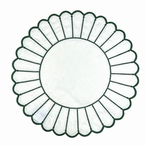Studio Collection: Pippa Placemat in White/Dark Green, Set of 4 mini desktop sculpture