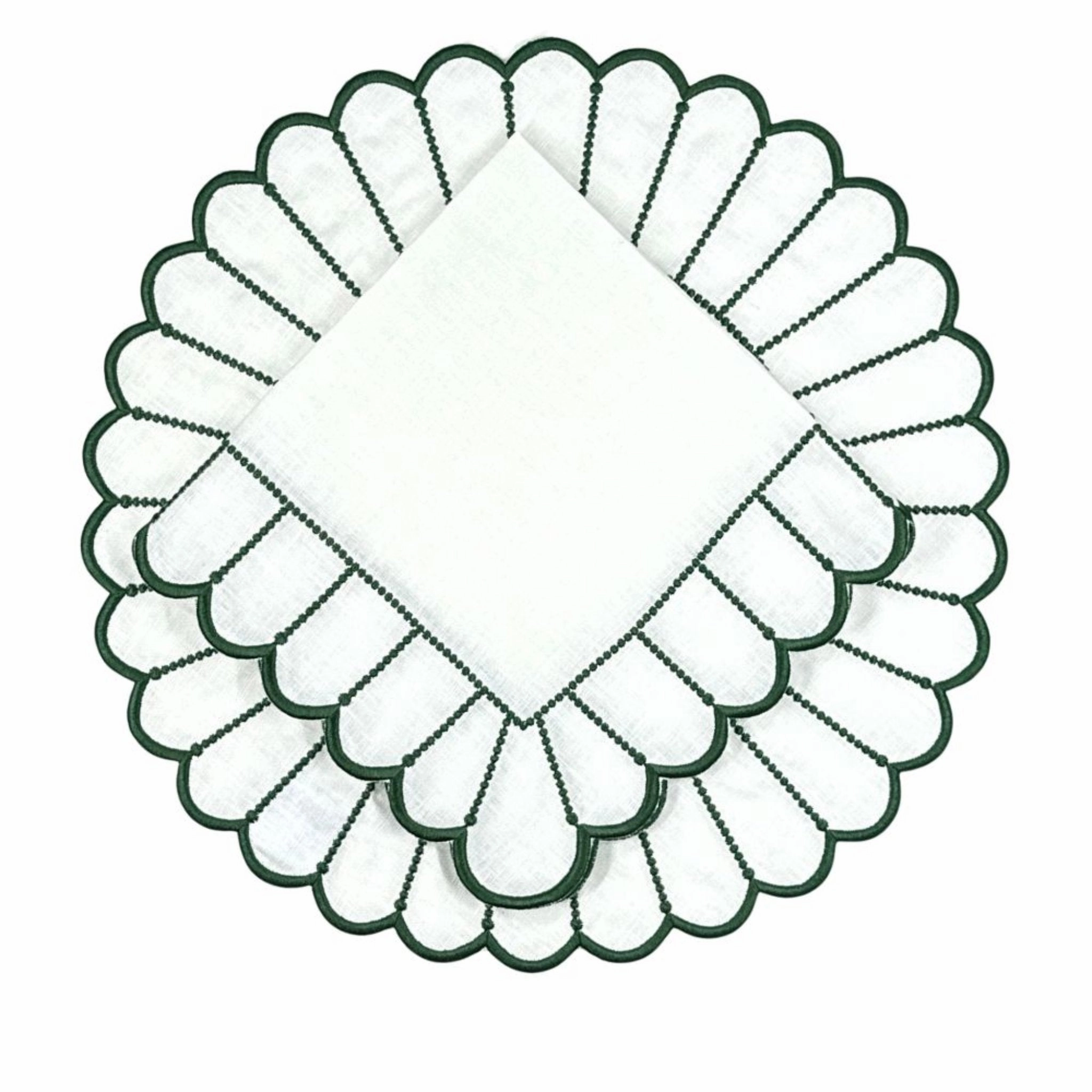 Studio Collection: Pippa Placemat in White/Dark Green, Set of 4