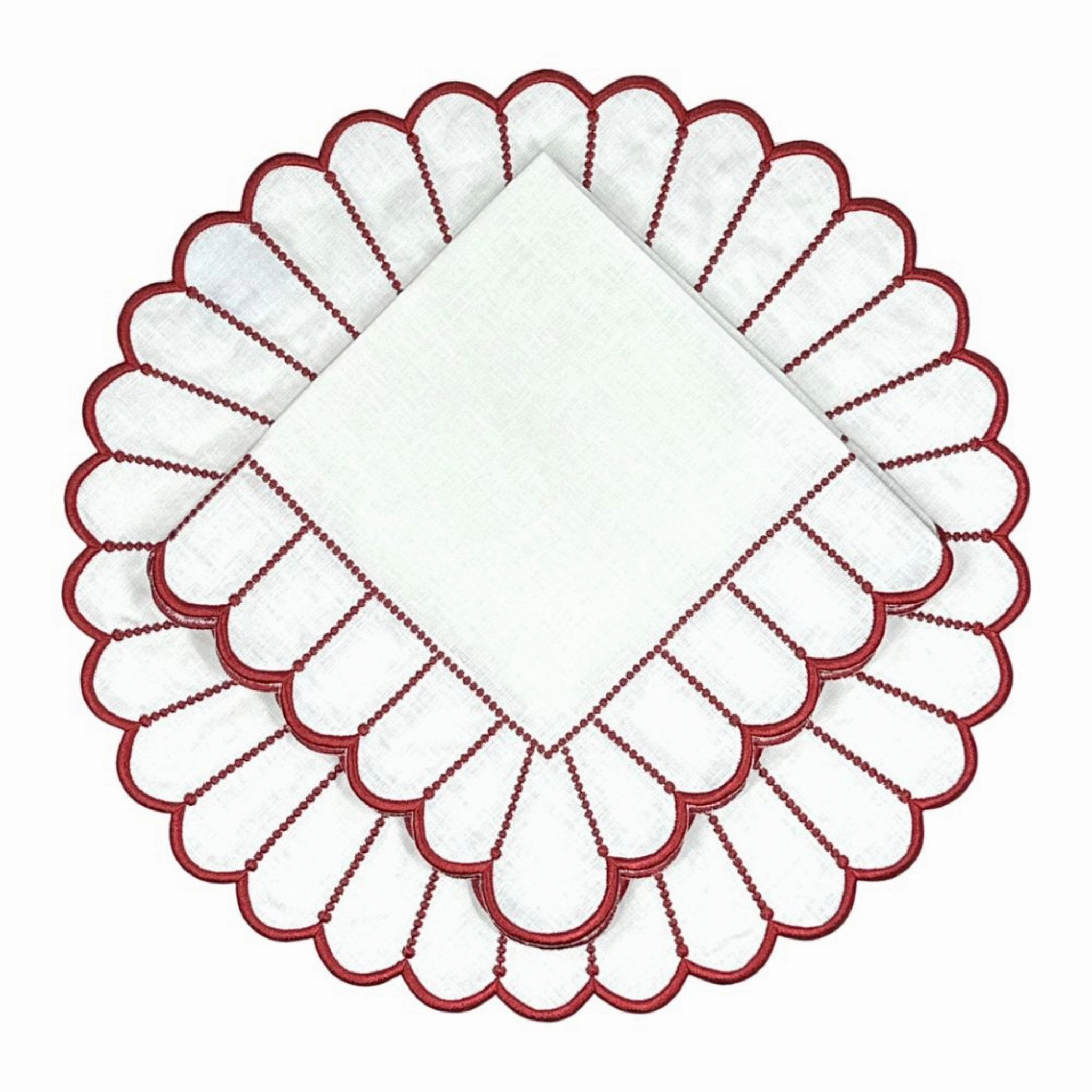 Studio Collection: Pippa Placemat in White/Red, Set of 4