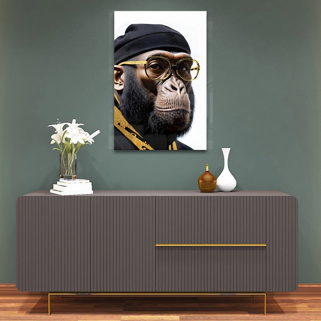 Stylish Monkey - Dude by Adrian Vieriu Gold on Acrylic