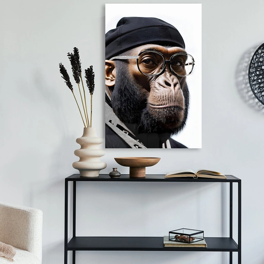 Stylish Monkey - Dude by Adrian Vieriu Silver on Acrylic