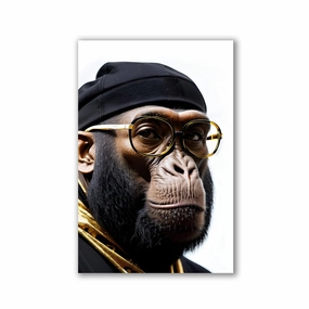 Stylish Monkey - Dude by Adrian Vieriu framed mural artwork