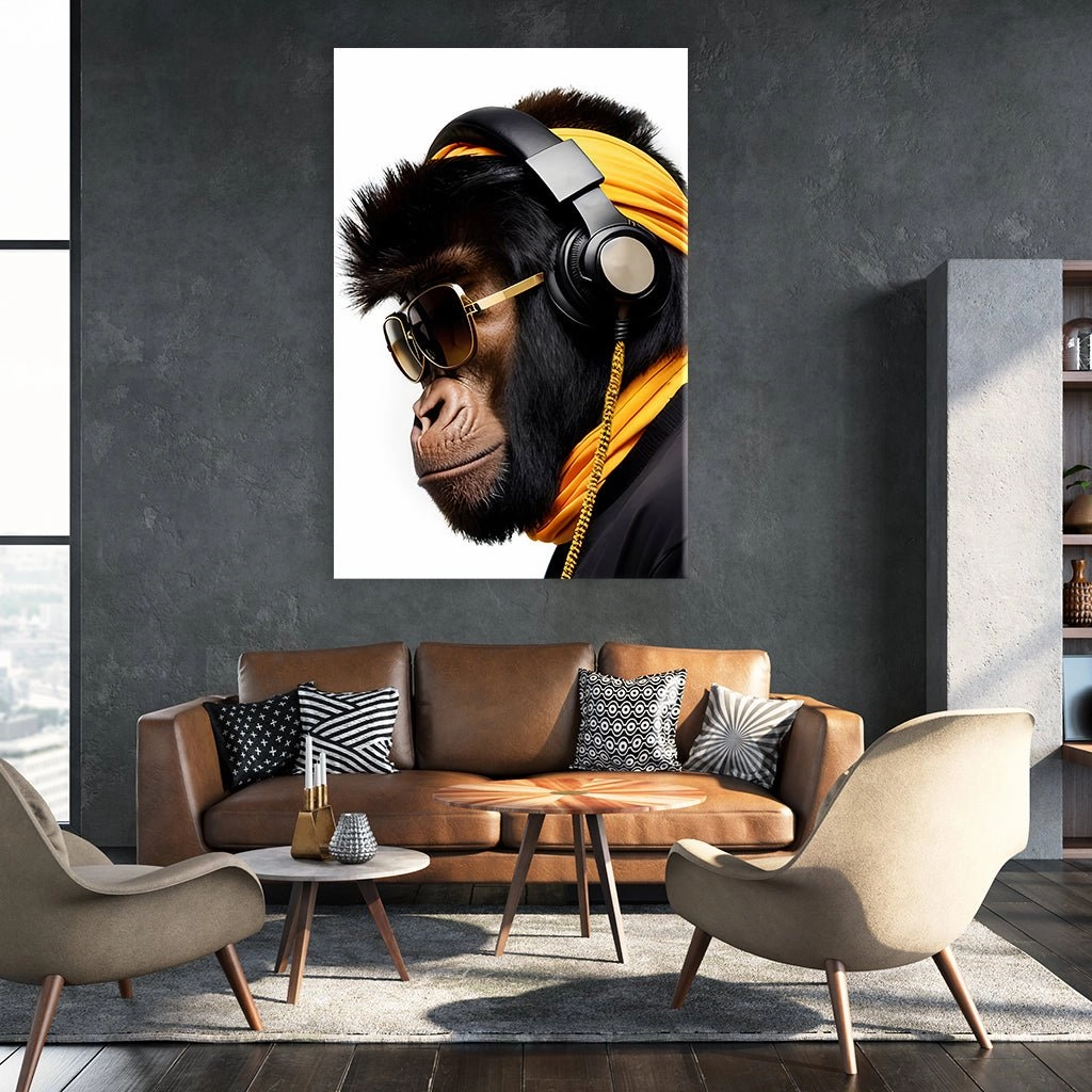 Stylish Monkey - Headphones by Adrian Vieriu 