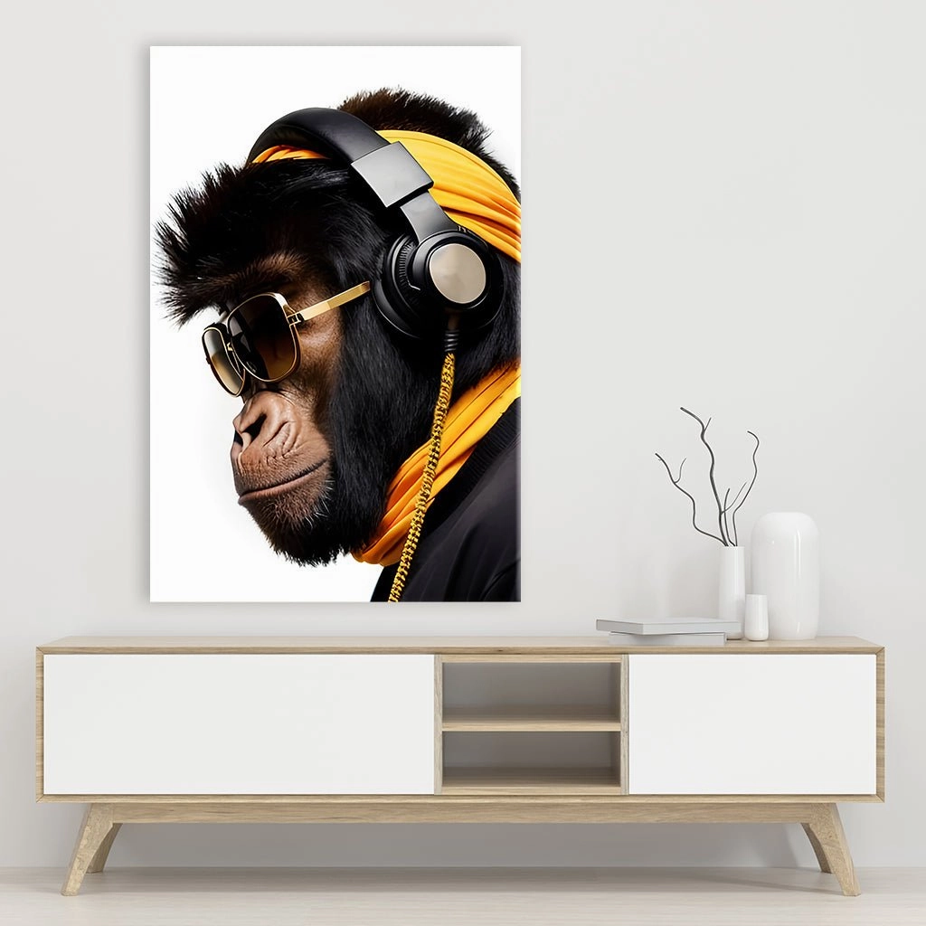 Stylish Monkey - Headphones by Adrian Vieriu 