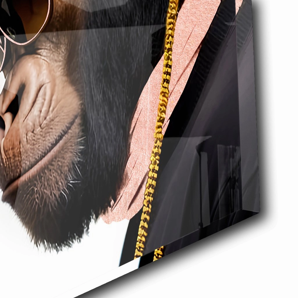 Stylish Monkey - Headphones by Adrian Vieriu Ros on Acrylic