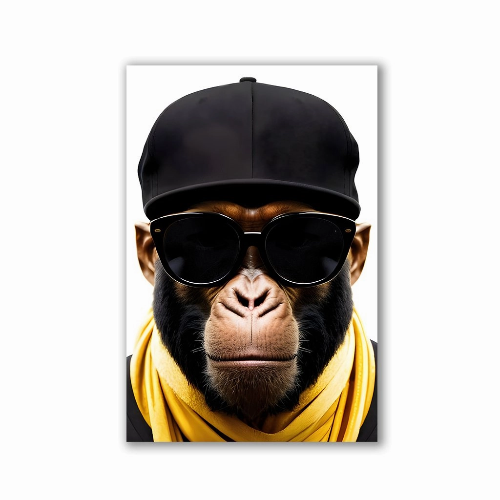 Stylish Monkey - Sunglasses by Adrian Vieriu framed mural artwork