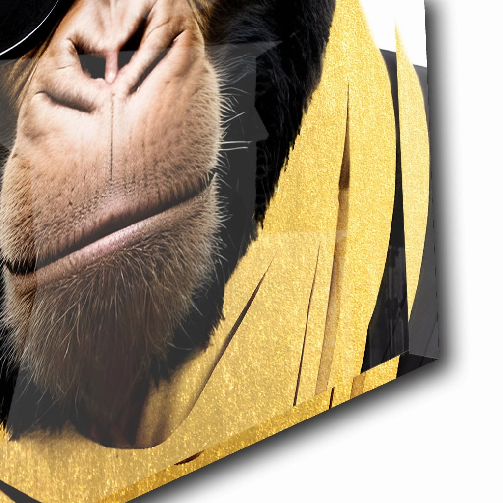 Stylish Monkey - Sunglasses by Adrian Vieriu Gold on Acrylic