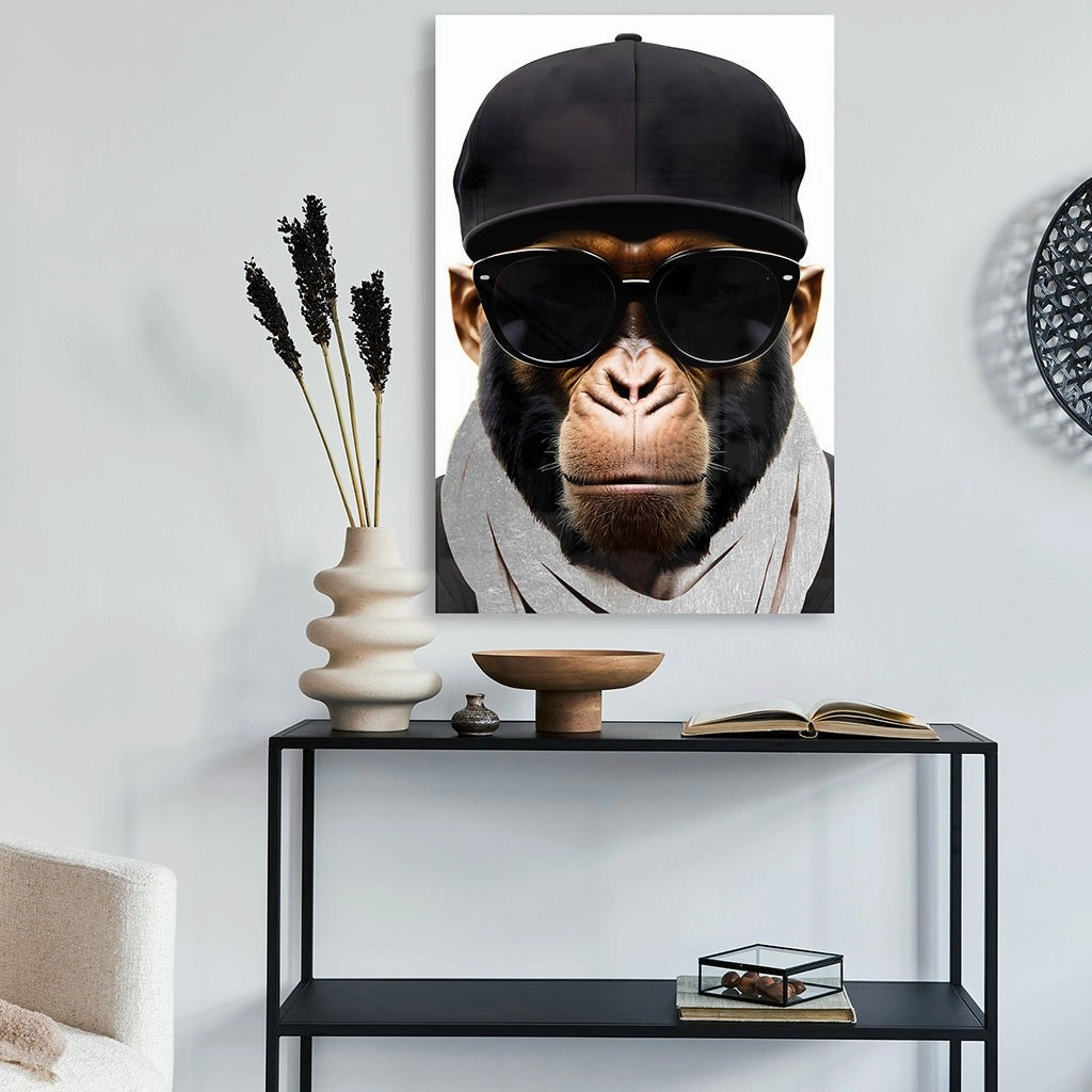 Stylish Monkey - Sunglasses by Adrian Vieriu Silver on Acrylic