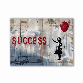 Success x Banksy by Daniel Decker framed mural artwork