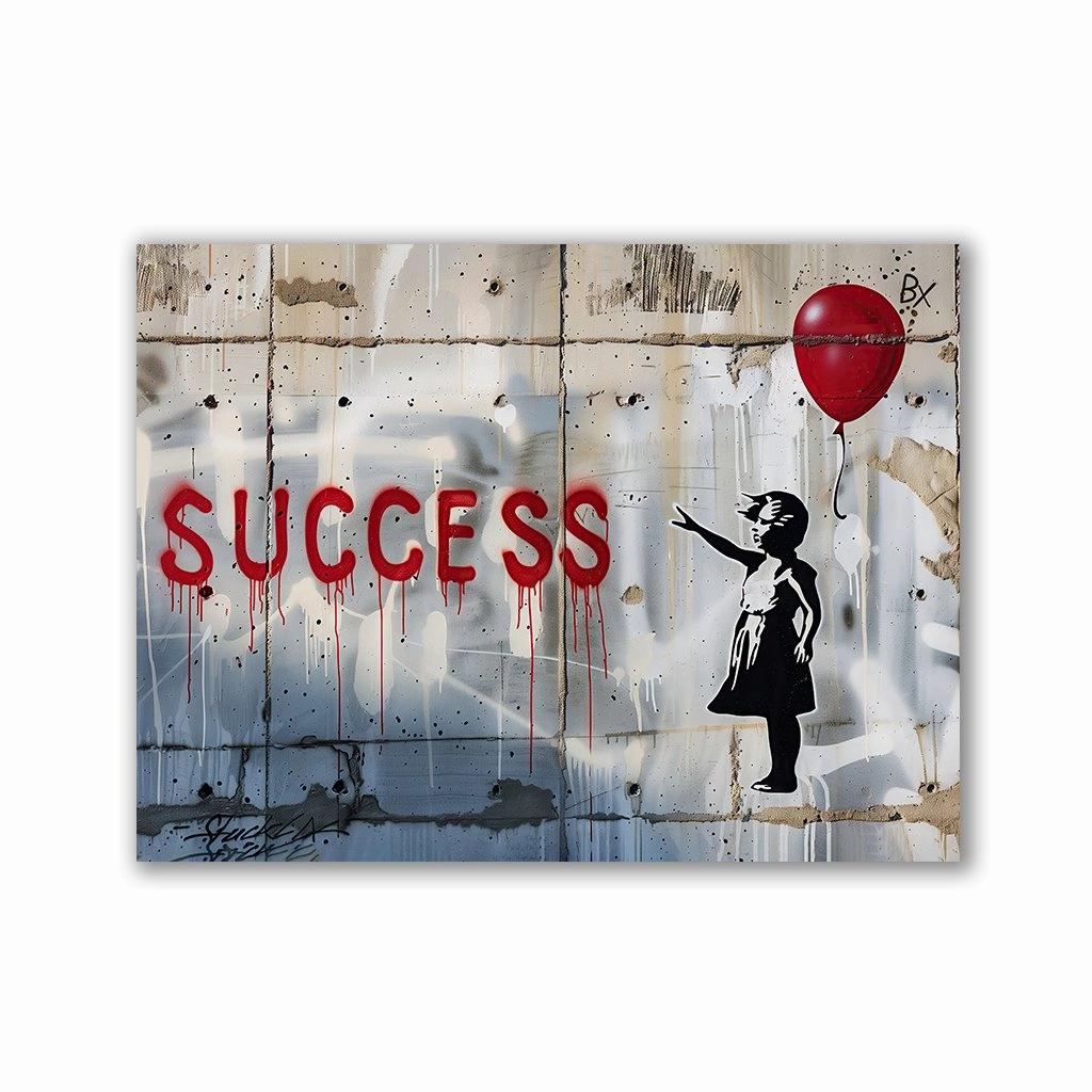 Success x Banksy by Daniel Decker framed mural artwork