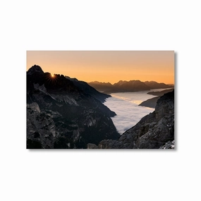Sunrise Dolomites by Nenad Jovic framed mural artwork