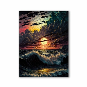 Sunset ocean by Markus Mikolai framed mural artwork