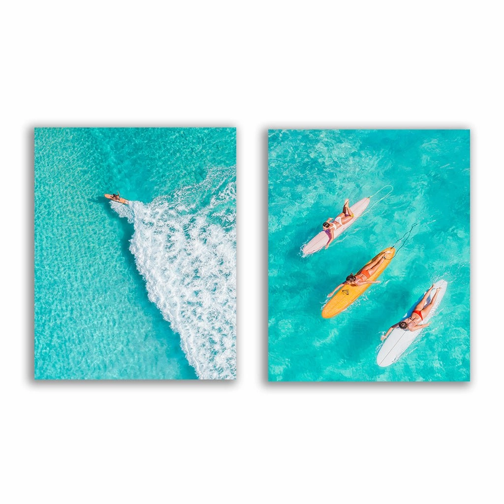 Surfer - Duo by Jessica Loitert framed mural artwork