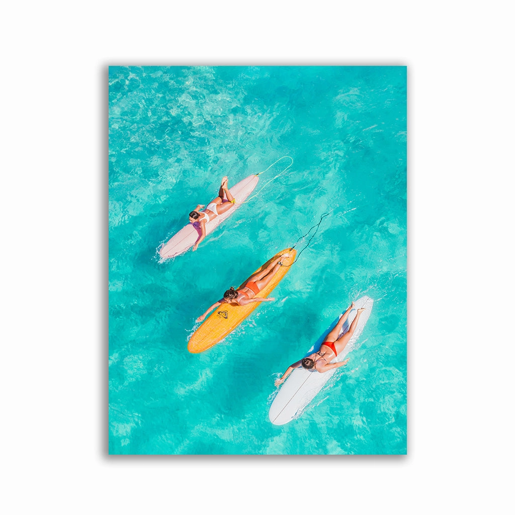 Surfer Girls by Jessica Loiterton framed mural artwork