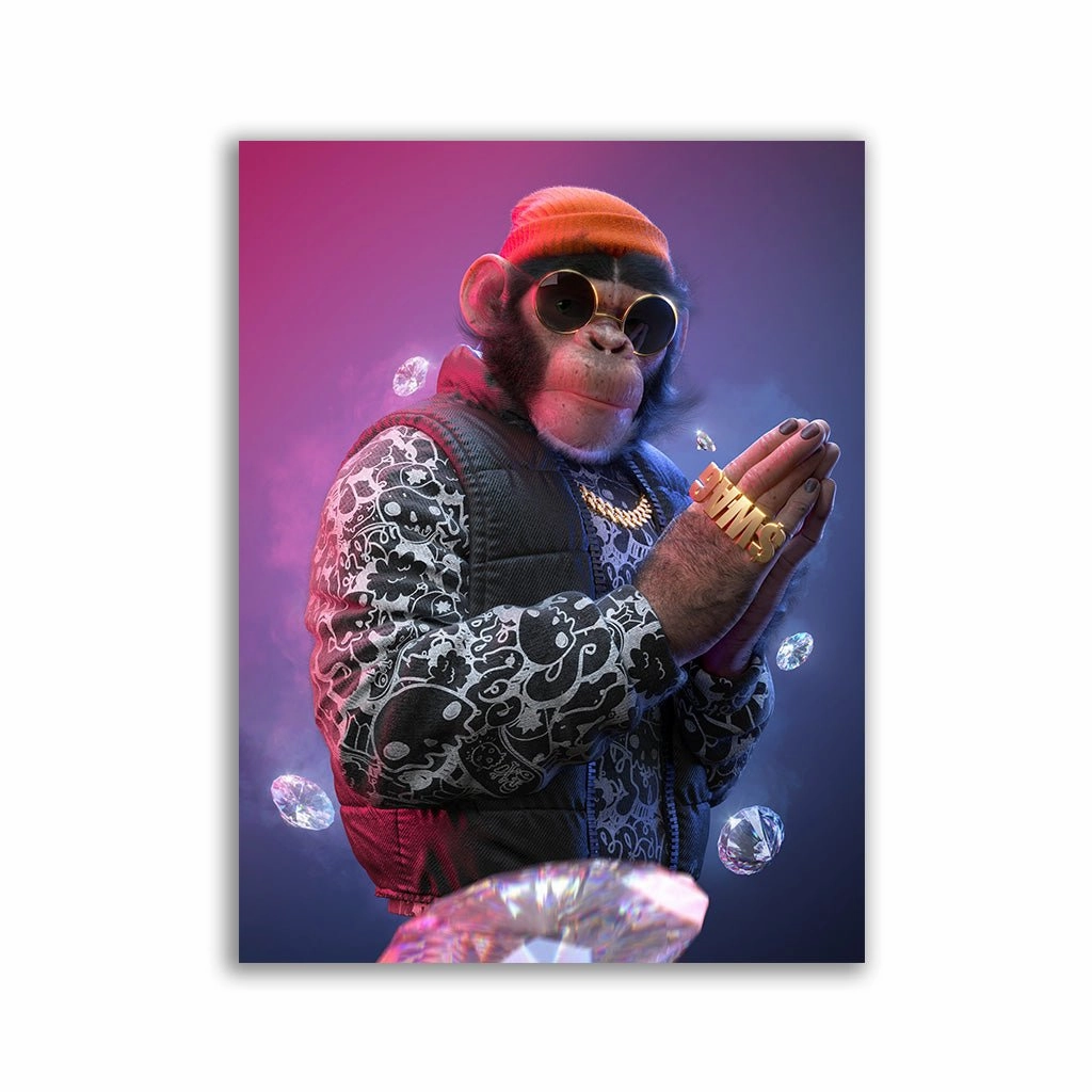 SWAG Chimp framed mural artwork