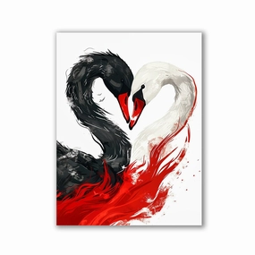 Swan Love by Frank Daske framed mural artwork