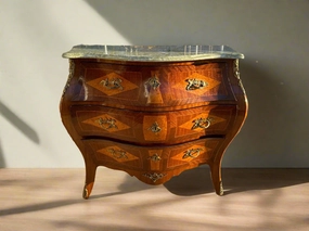 SWEDISH BOMBE SATINWOOD MARBLE TOP CHEST artistic wall mural